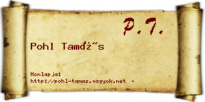 Pohl Tamás névjegykártya
